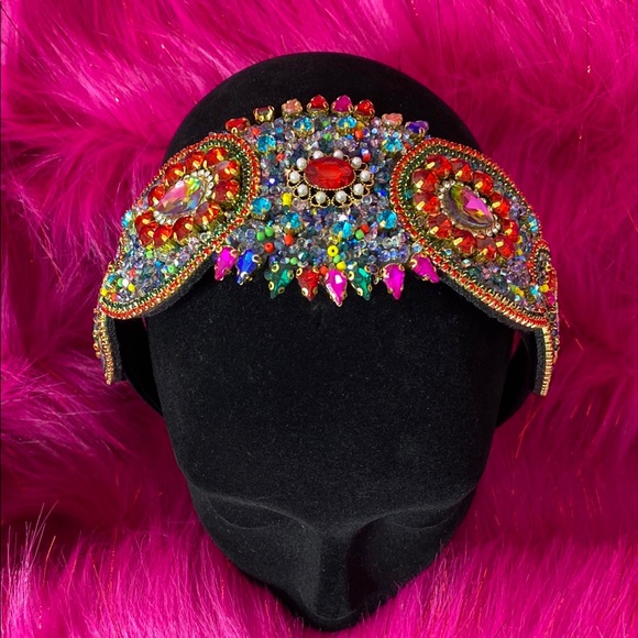 Red Majesty Crystal Burst Crown Headband - Picture 1 of 4